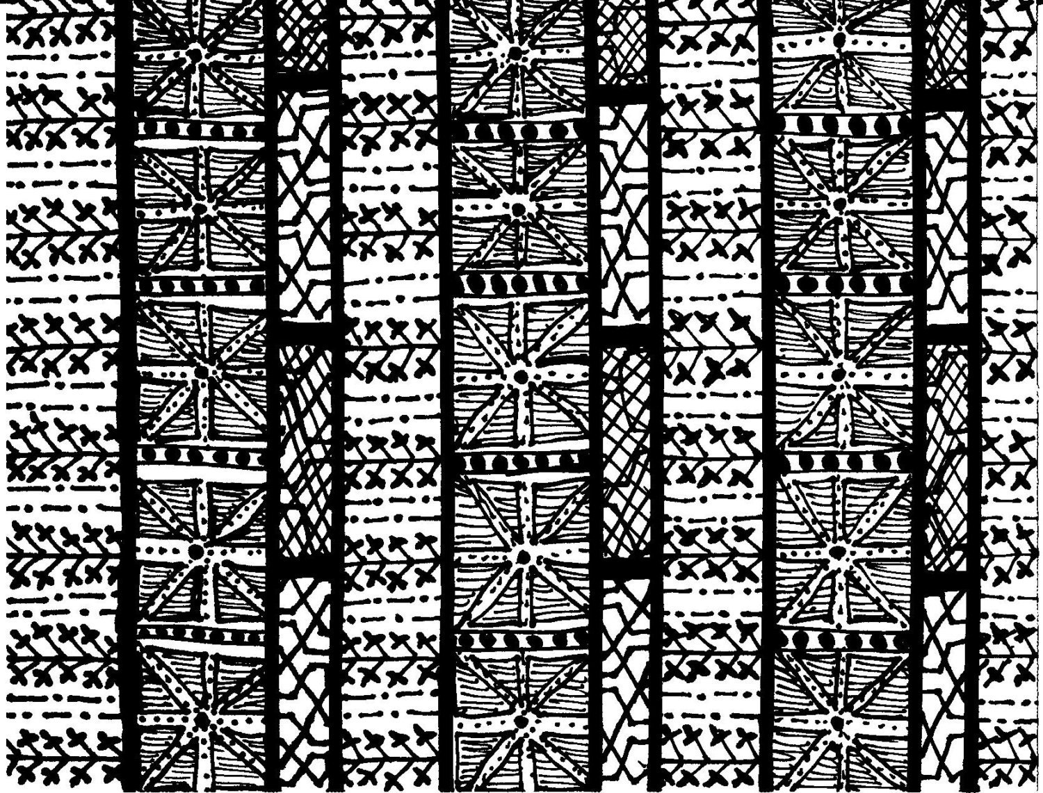 Patterned Postcard - 4.25x5.5 - Black and White