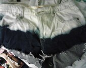 High Wasted Ombre Blue Denim Hipster Shorts