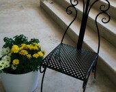 Wrough iron forged Chair, Model Gabilondo, chocolate color.