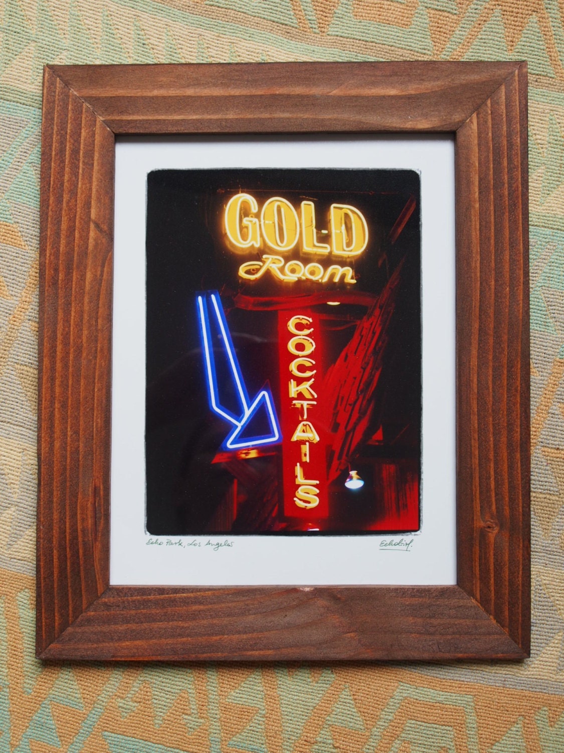 ECHO OUT LATE - unique, handmade wooden frame and limited print