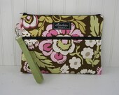 Kindle / iPad Mini / Nook / eReader / Padded Pouch / Bag / Wristlet- Deco Rose
