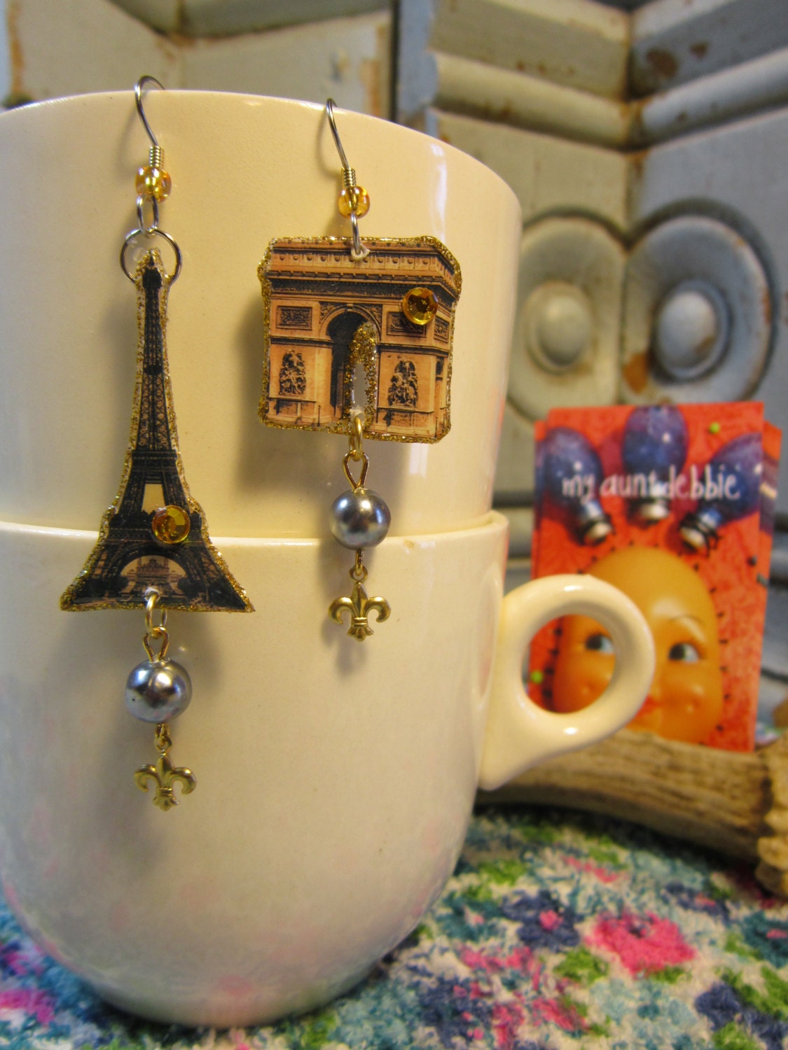 Eiffel Tower and Arc de Triomphe Earrings Paris