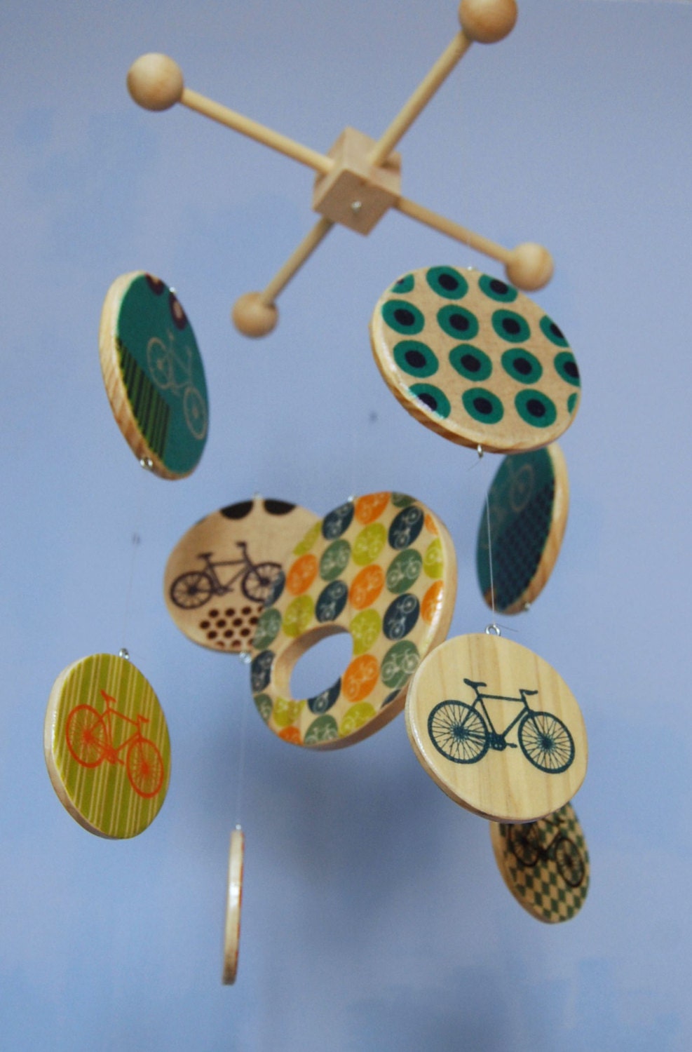 Baby Mobile Bicycles - Wood Mobiles for a Bicycle Themed Nursery
