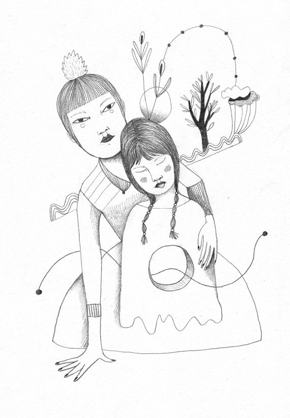 Bibiche, Original drawing on Canson