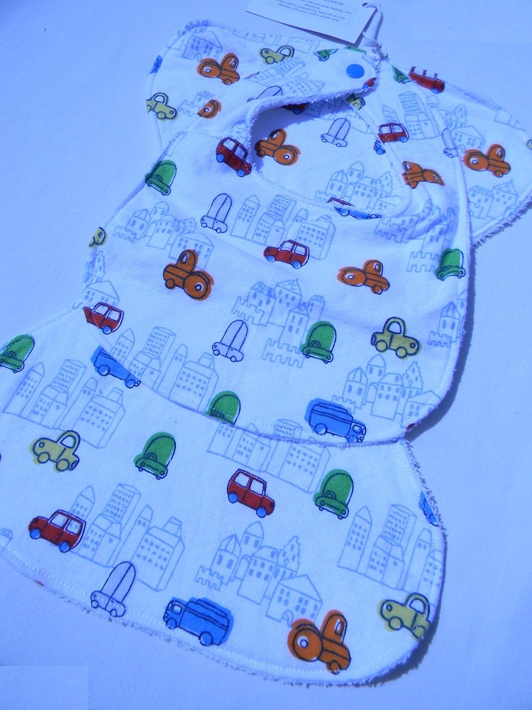 Bib and Burp Cloth Set Cars