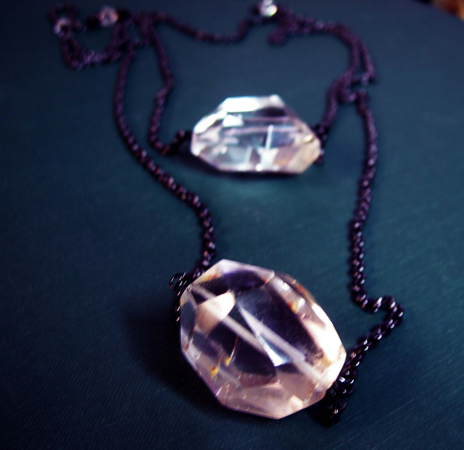 Chunky Crystal  Necklace, Layered Necklace, Chunky Crystal