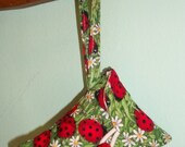 Camera Bag / Wallet / Cell phone case / Wristlet - Green and Red Ladybugs and Daisies fabric