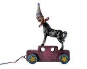 Bozo-taur Pull Toy - ASSEMBLAGE - Mixed Media Assemblage Art