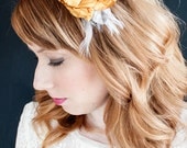 Gold and grey flower fascinator