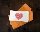Heart Geometry: Letterpress Flat Card & Envelopes (3ct)  for Valentines Day