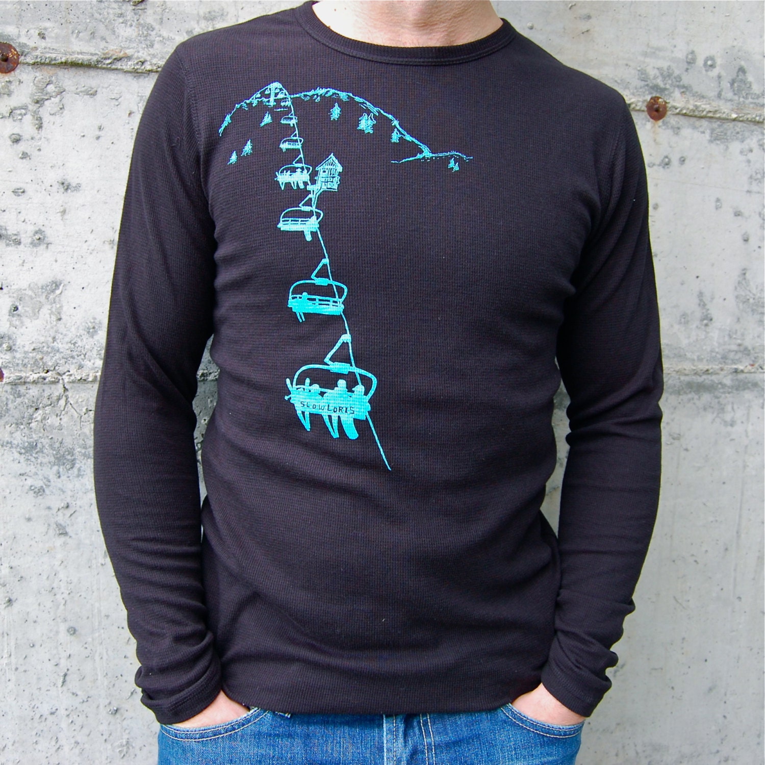 Chairlift on long sleeve thermal