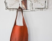 Felt Bag in Orange Taupe Ombre WhiteWash