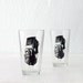 TLR camera, screen printed glasses, set of 4 pint glasses