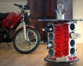 Veciem - Ford 5 liter V8 engine block coffee table / wine holder