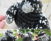Black, White, and Gray Pear Bird