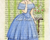 La Dame Aux Camelias original painting on book page