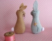 Blossom Bunnies - Felt Ornament Sewing Toy PDF Pattern with Hand Embroidery