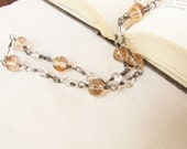 Sterling Silver Necklace Wire Wrapped Glass Bead