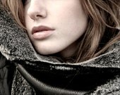 Faux Black Shearling Scarf