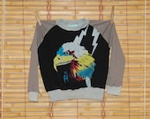 Recycled Eagle Tshirt - handmade, boy, girl, repurposed, black, gray