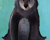 Bear art print, nursery bear print, 8x10