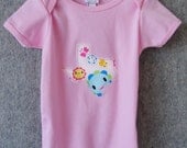 custom state -- onesie or tee -- pink with happy flowers (texas TX) sizes 6-12-18 months or 2 4 6 tee