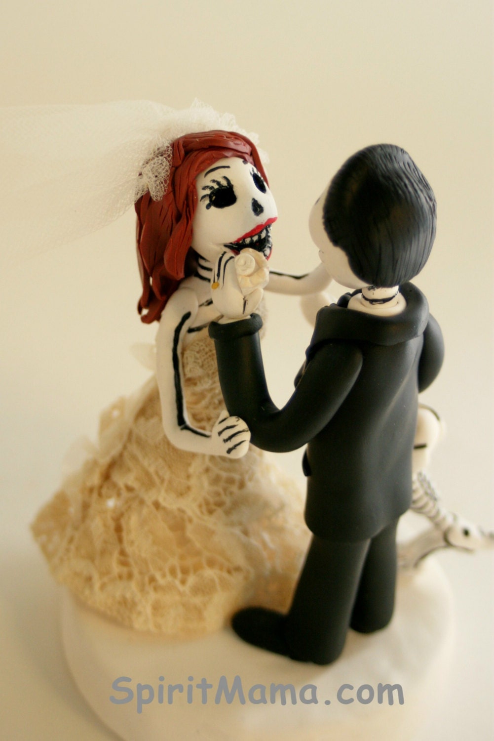 Day of the Dead Wedding Cake Topper "Let Them Eat Cake" with 1 Pet