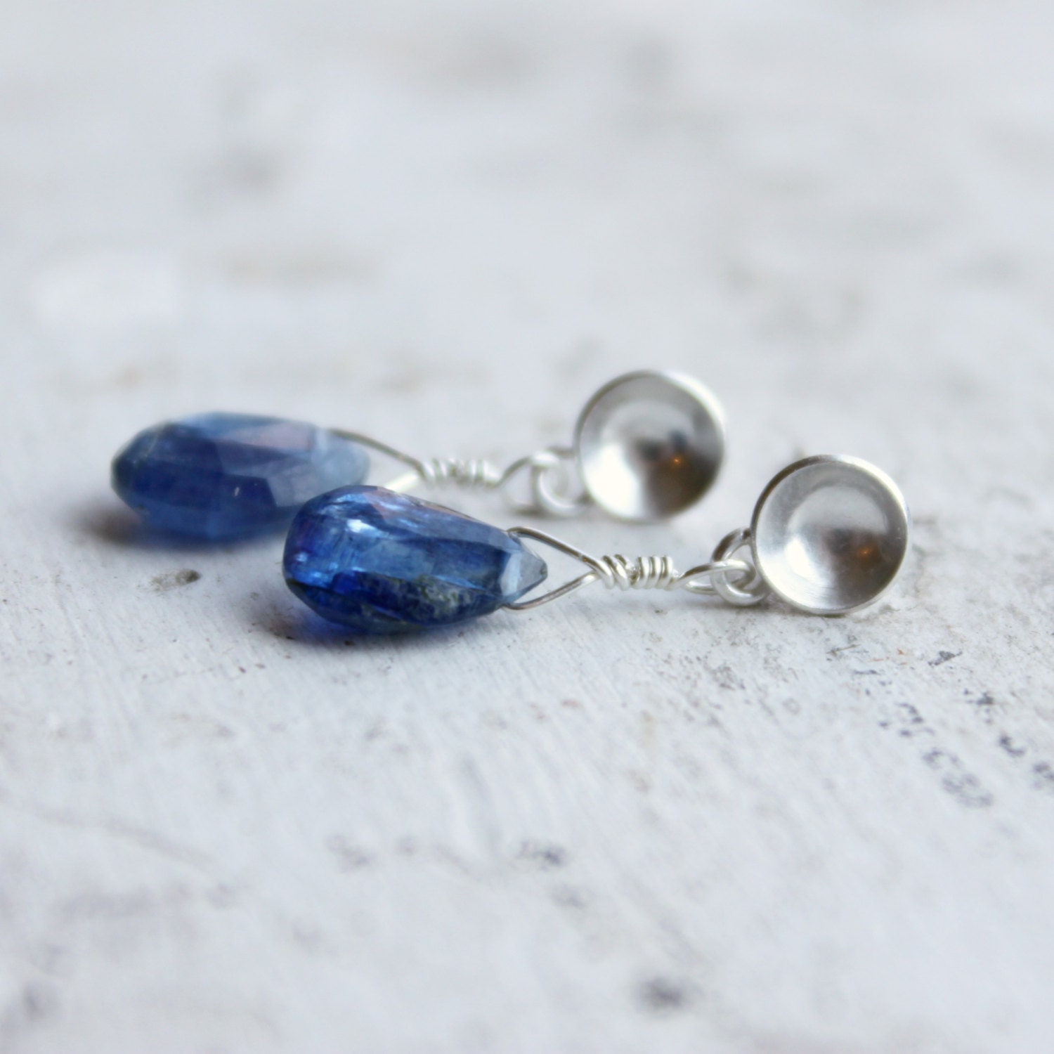 Blue Kyanite Drop Studs