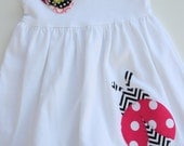 Hot Pink Ladybug Applique Dress - Size 18 months
