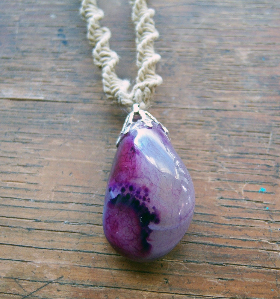 Natural Hemp with Amethyst Pendant