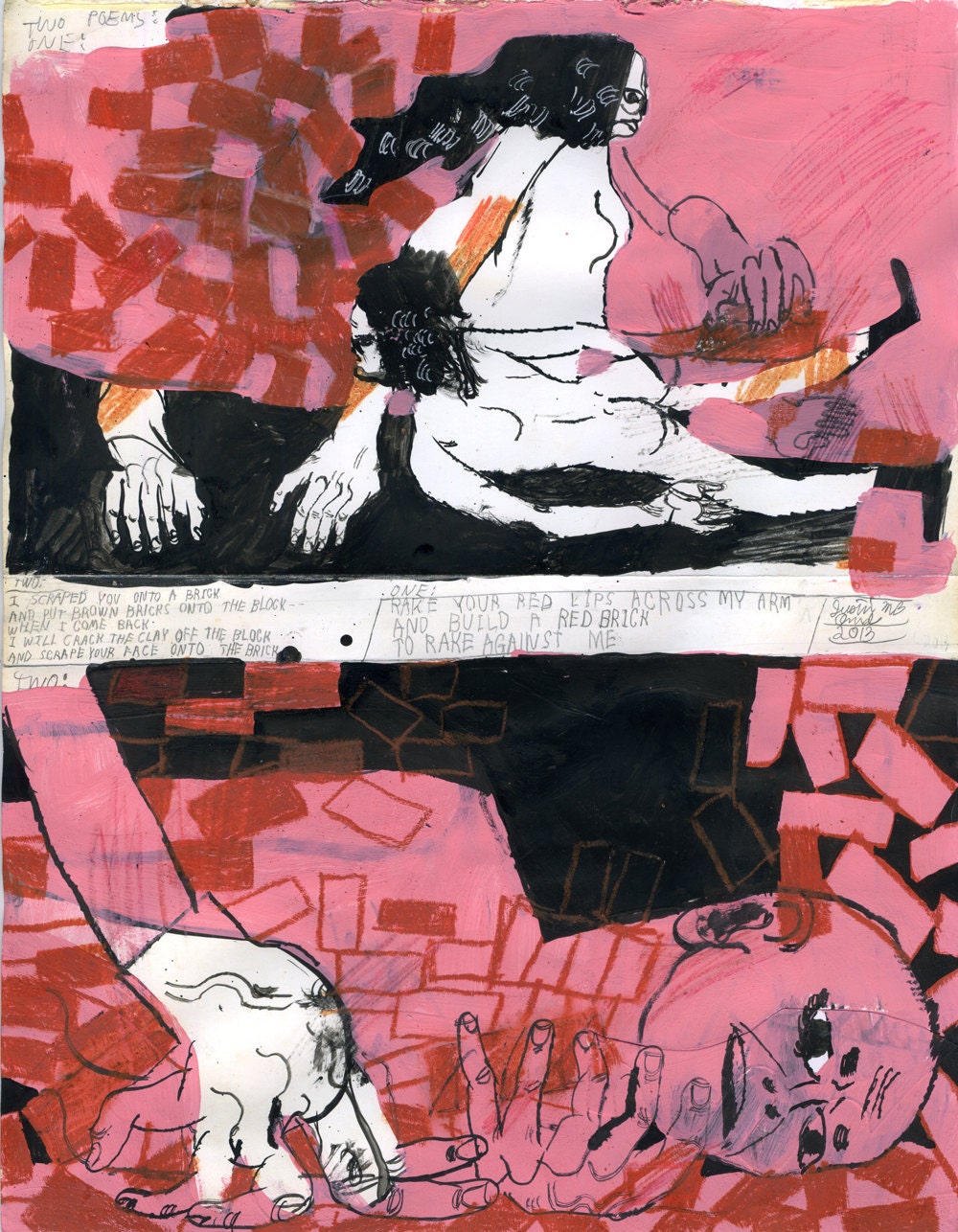 I Scraped You Onto A Brick (original drawing, 2013)