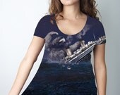 Slothzilla, Titanic, Sloth tee, S M L XL 2XL