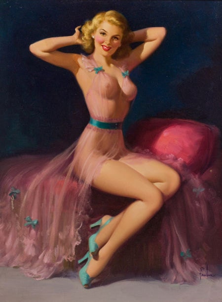 Sale 12x18 SHEER DELIGHT Frahm 40s See Through Negligee Lingerie Retro Pin-up Romantic Pinup Vintage nylons stockings Dress