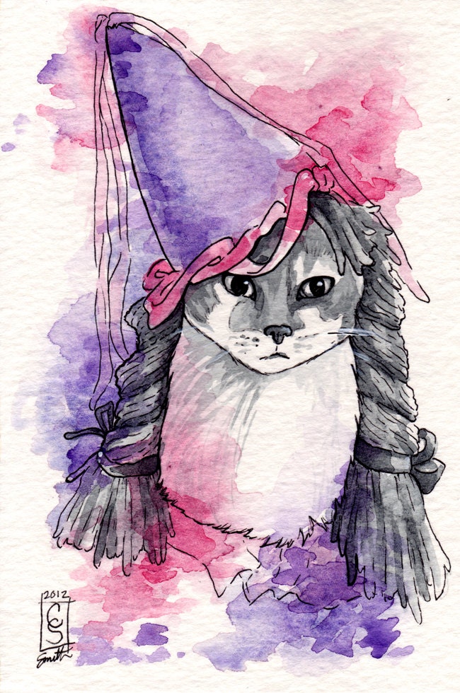 Realistic Watercolor Postcard Painting People & Animals