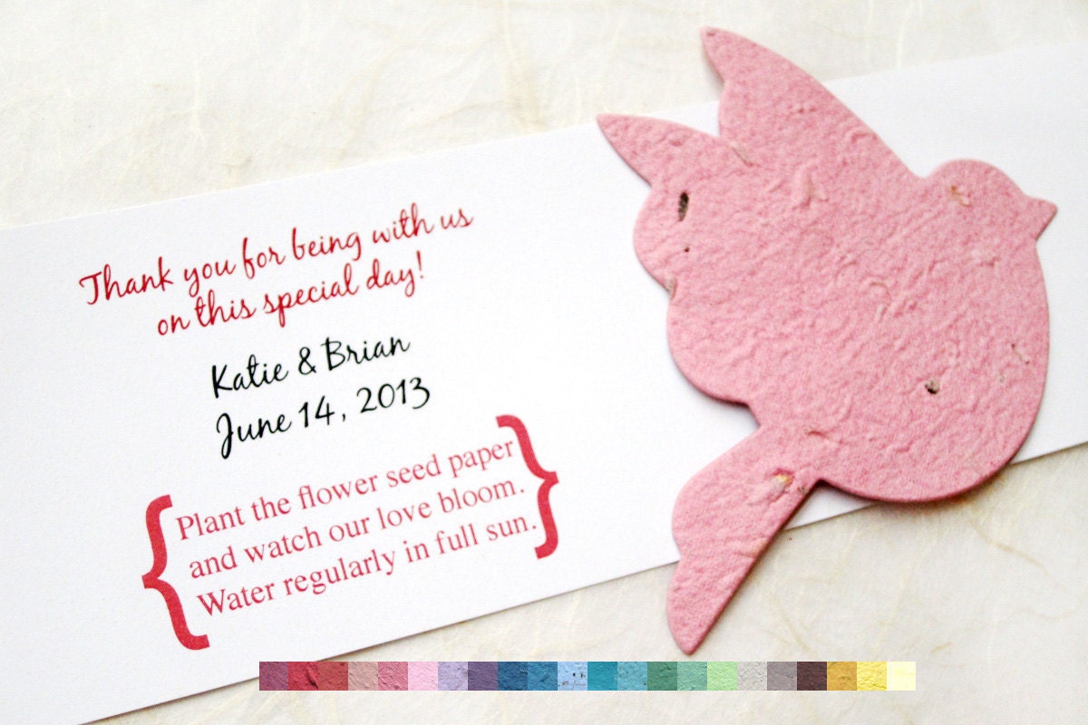 100 Wedding Favors Seed Birds - Plantable Paper Favors