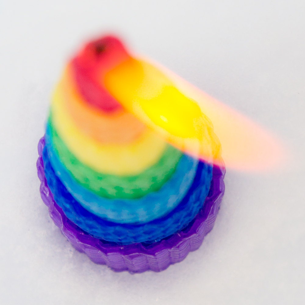 Rainbow Beeswax Taper Candle, 8"