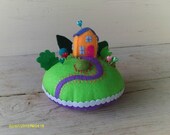 LIttle Yellow House Pincushion