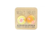 Fabric Button Earring Posts in Bright Yellow Pink and Orange Vintage Floral // by Nicoles Threads