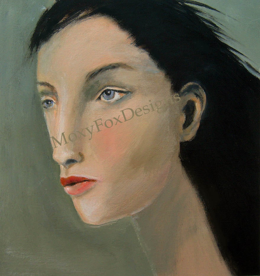HOPELESSLY COMPLICATED Portrait Young Woman Black Hair Green Eyes Free US Shipping