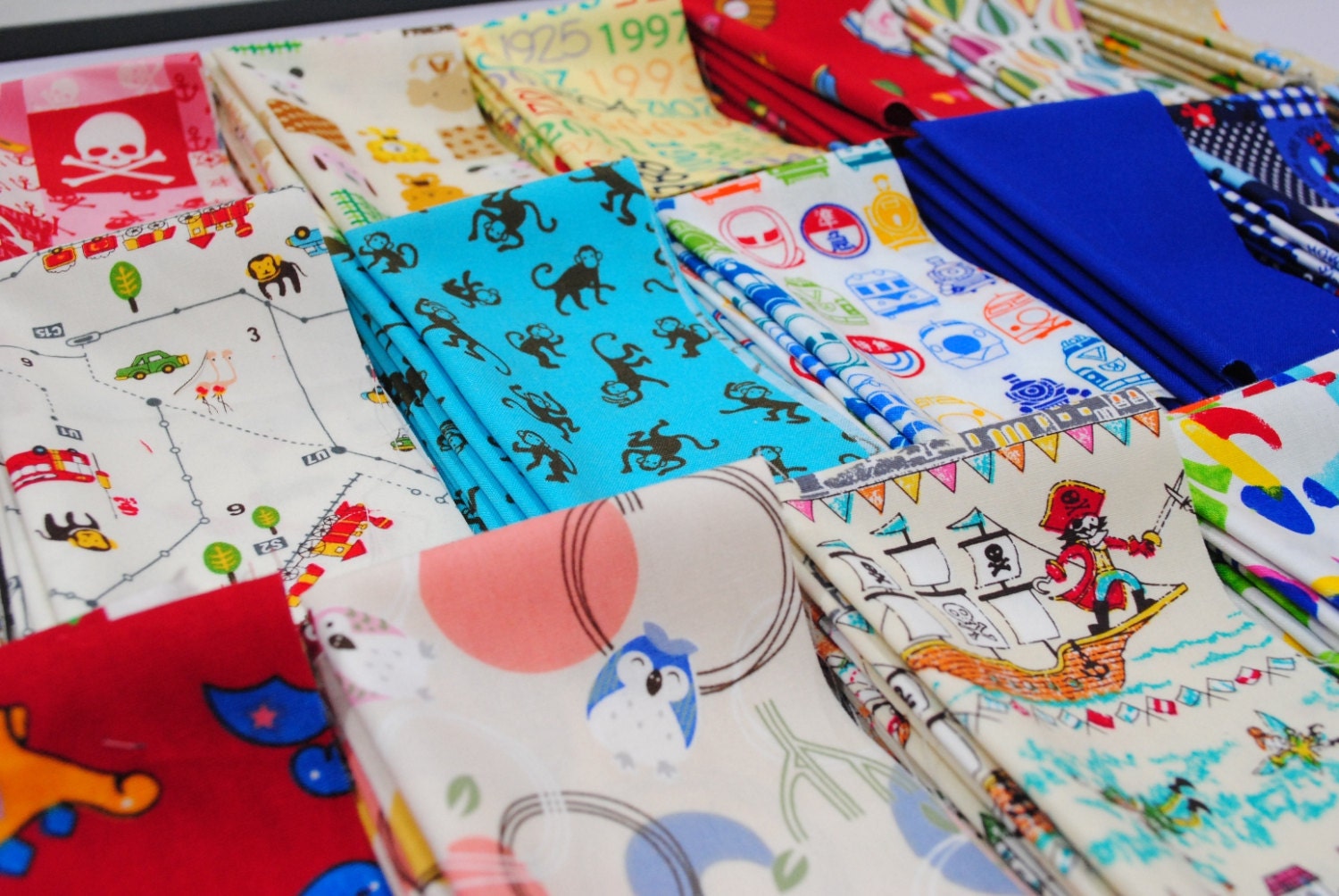 Only For Boys Fabric Scrap Pack - 20 Different Design  5.5" x 9"