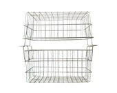 Vintage WIRE BASKETS Old School Industrial Wire Basket Pair with Handles
