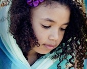 Peacock Ruffle Headband, Purple, Turquoise Headband - Juno