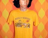 vintage 80s t-shirt EL CENTRO california middle of nowhere desert san diego tee shirt Medium gold funny