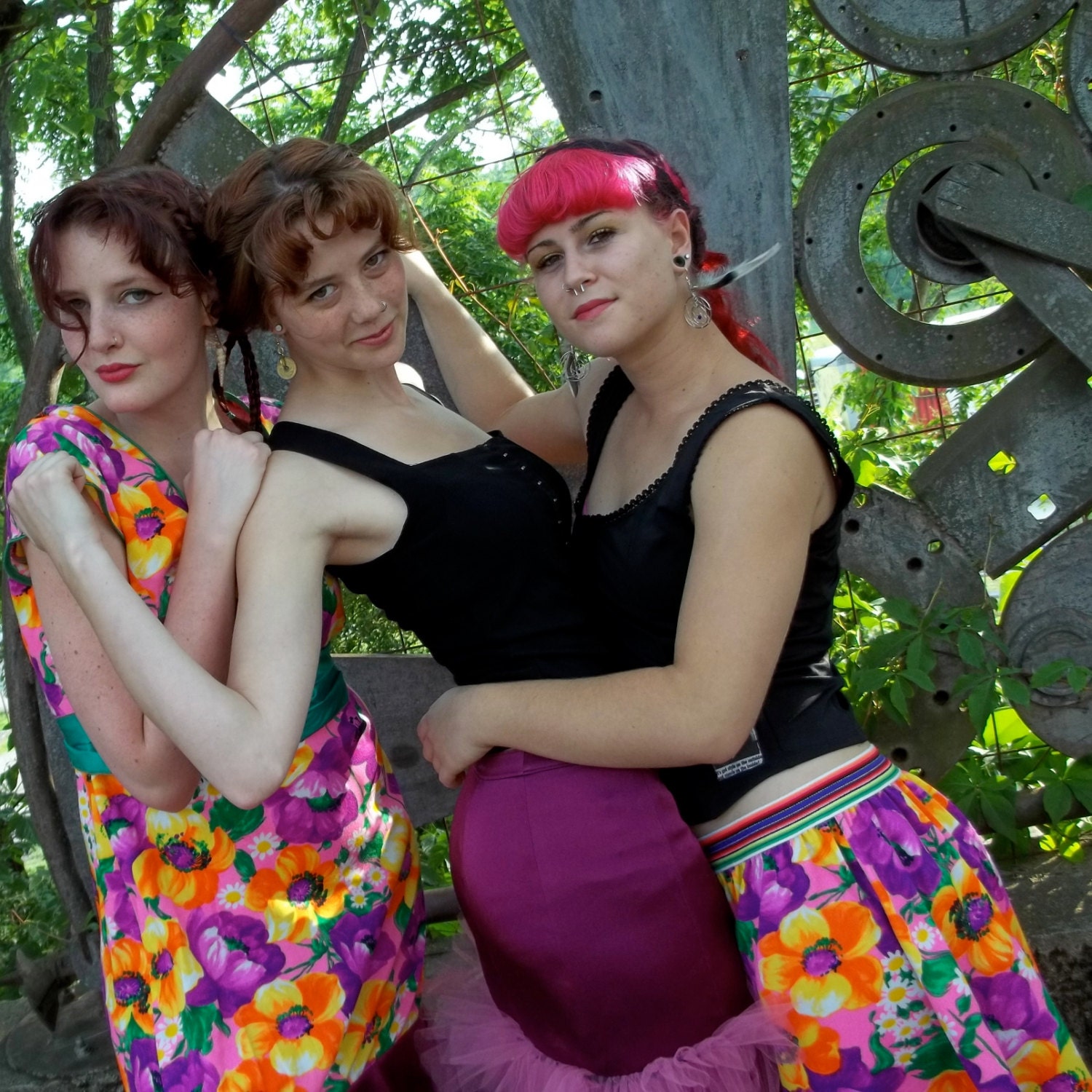 Festive Floral Technicolor Dream Skirt
