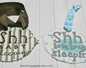 Shh Baby Sleeping Hand Cut Hand Panited Canvas Sign