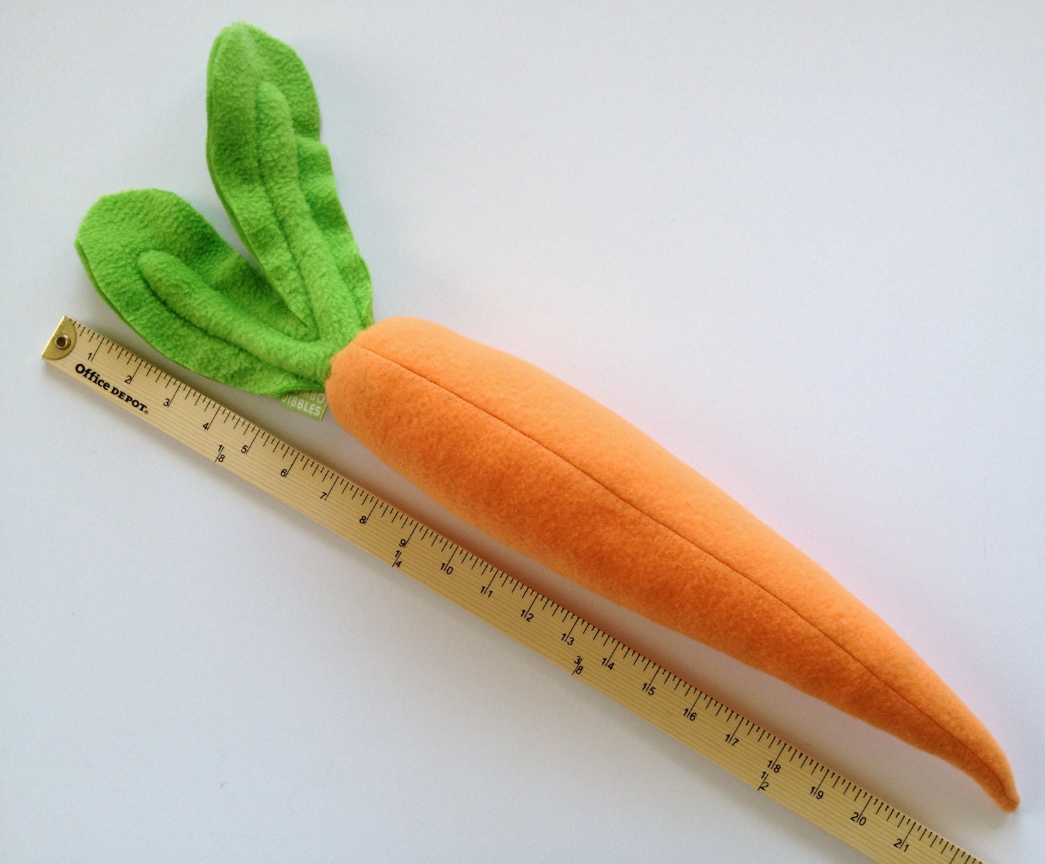 Monster Carrot Toy - Larger-than-life carrot Plush - Spring Green Leaves