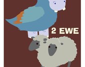 Hippo Birdy 2 Ewe Birthday Geeky Greeting Card