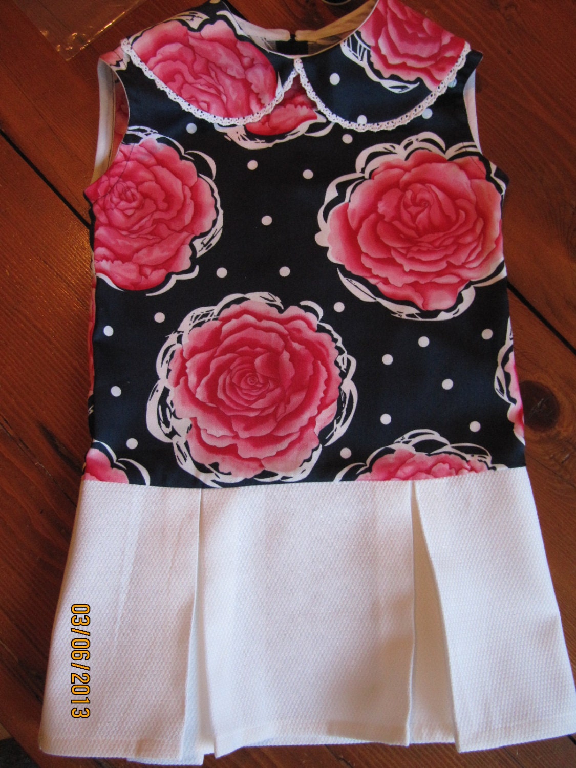 1970 Retro Pleated sleeveless skirt dress children clothing girls