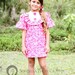 1960's style Pink Print Layla dress...children,girl,clothing