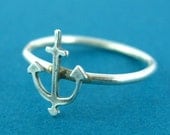 Anchor Stacking Ring in Sterling Silver - Anchor Ring